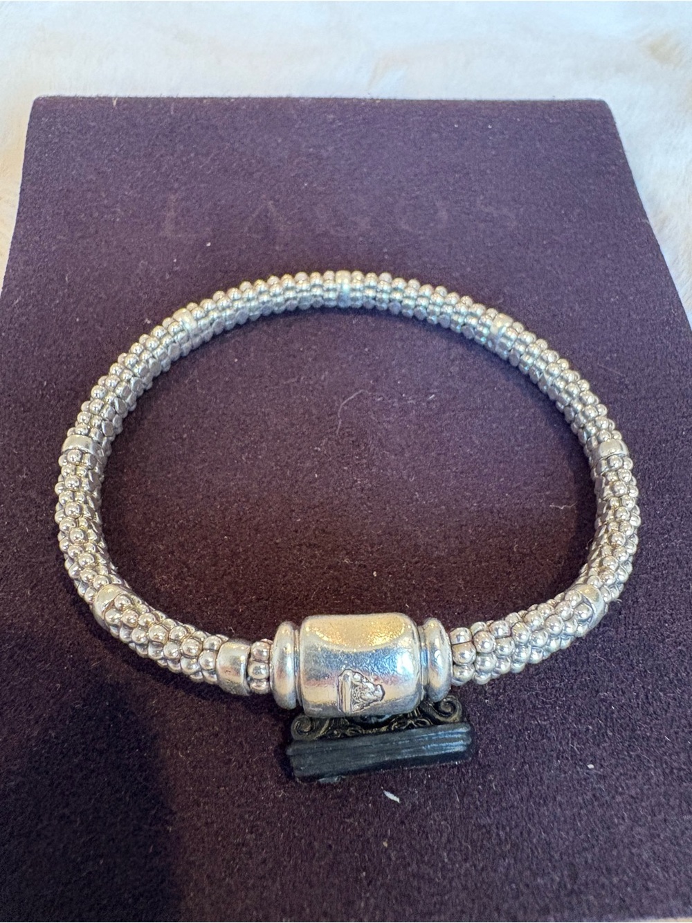 LAGOS Signature Silver Beaded Caviar Bracelet - Picture 6 of 9